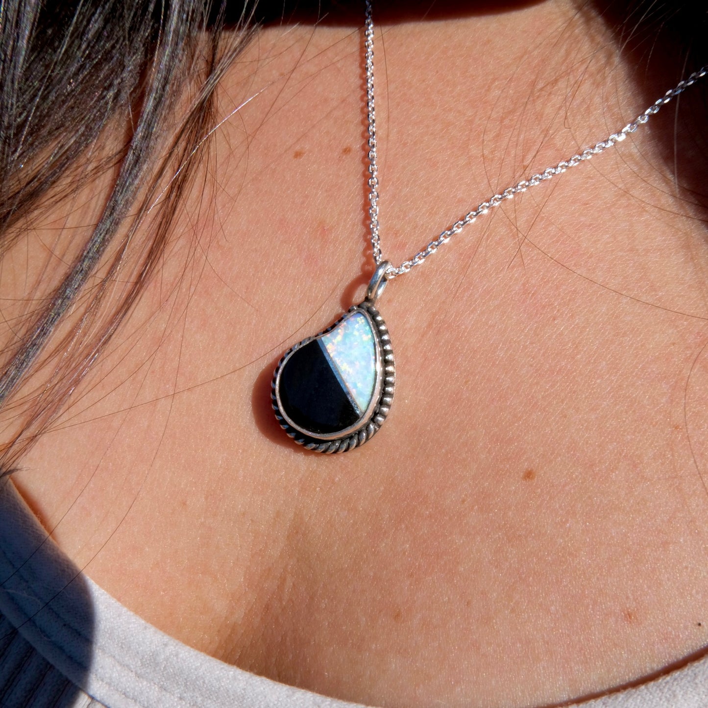 Onyx/Opal Necklace