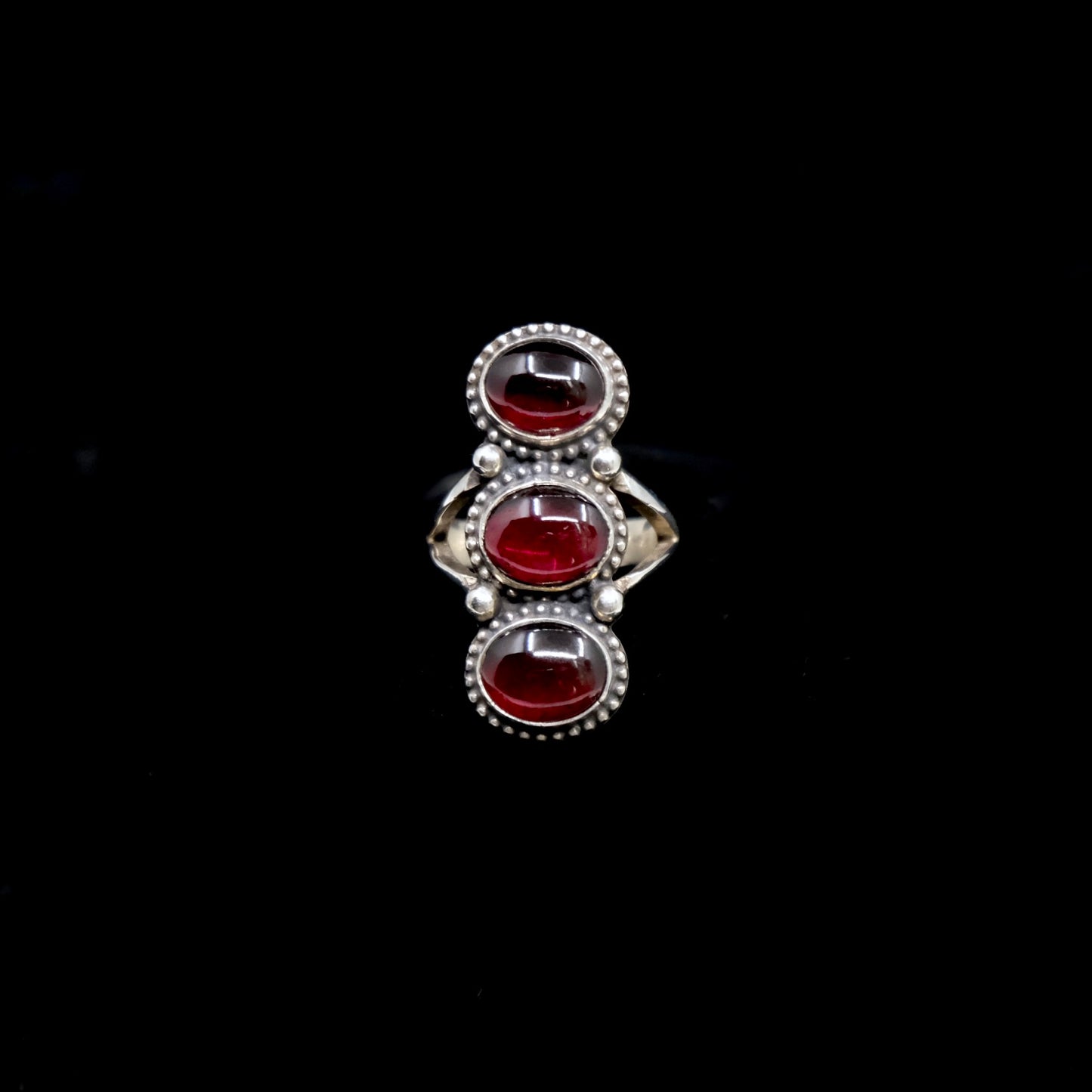 Garnet Triple Totem Ring {7}
