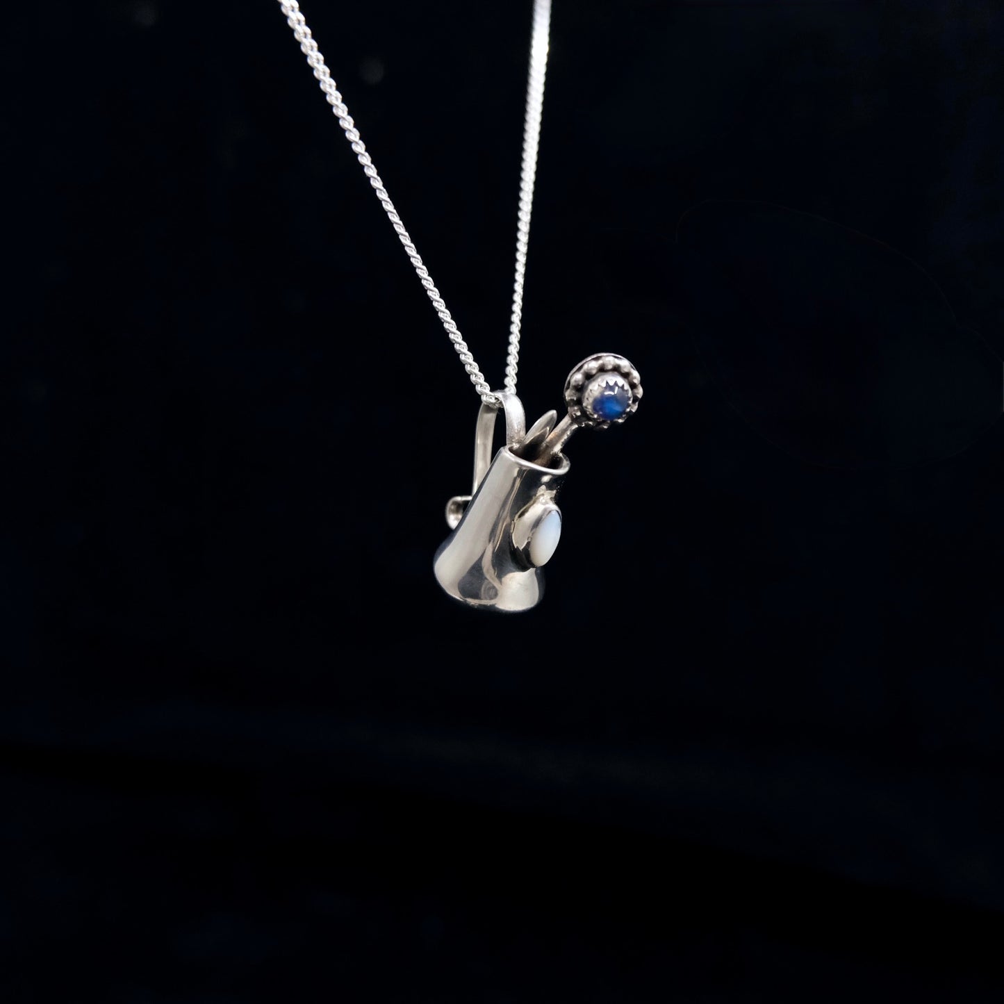 Pitcher and Flower Necklace