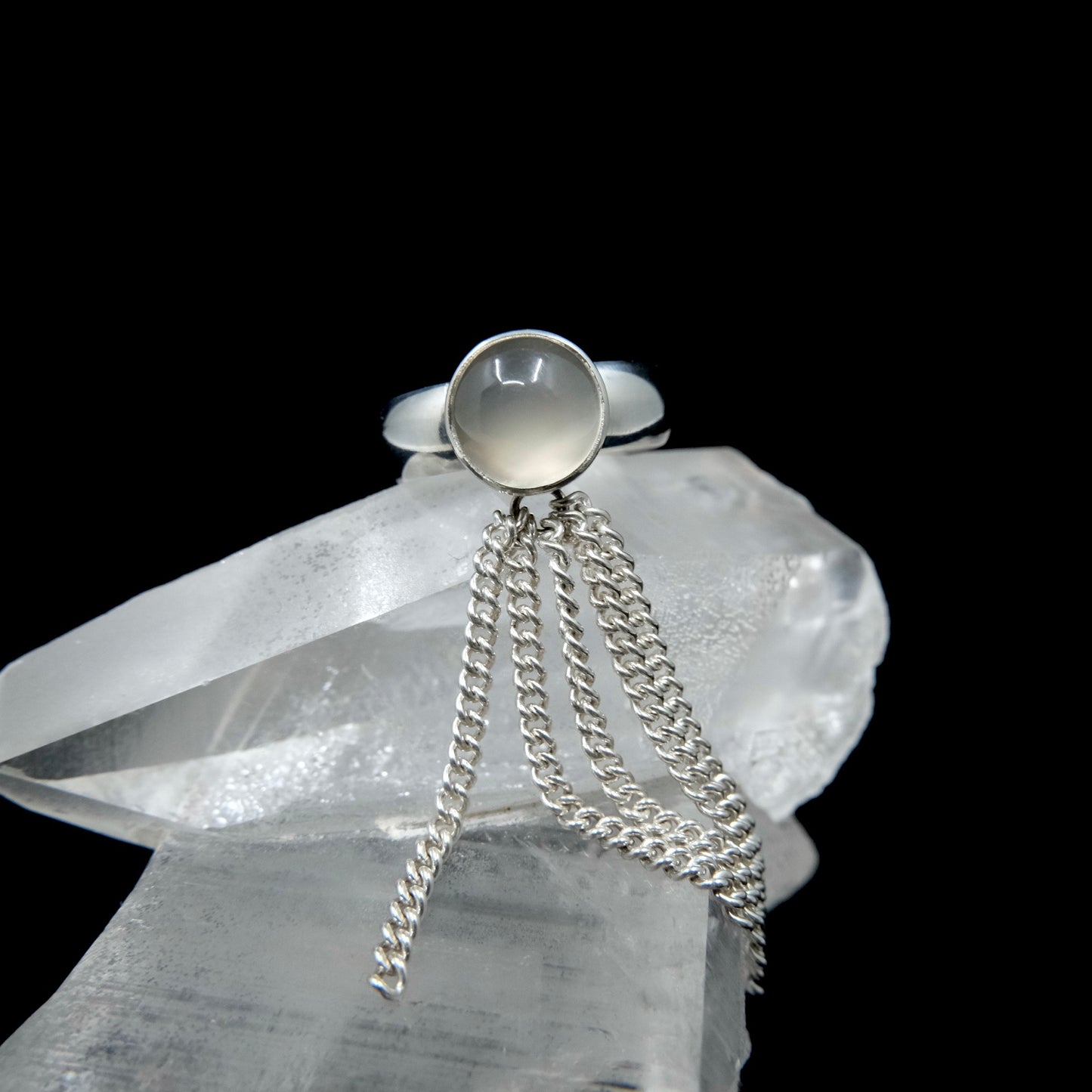 Moonstone Fringe Ring {7-7.5}
