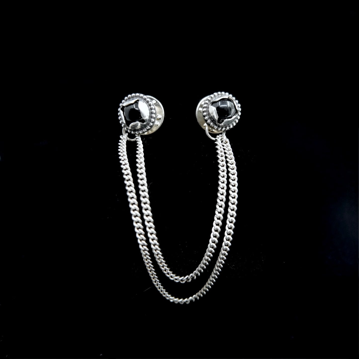 Onyx Collar Pins