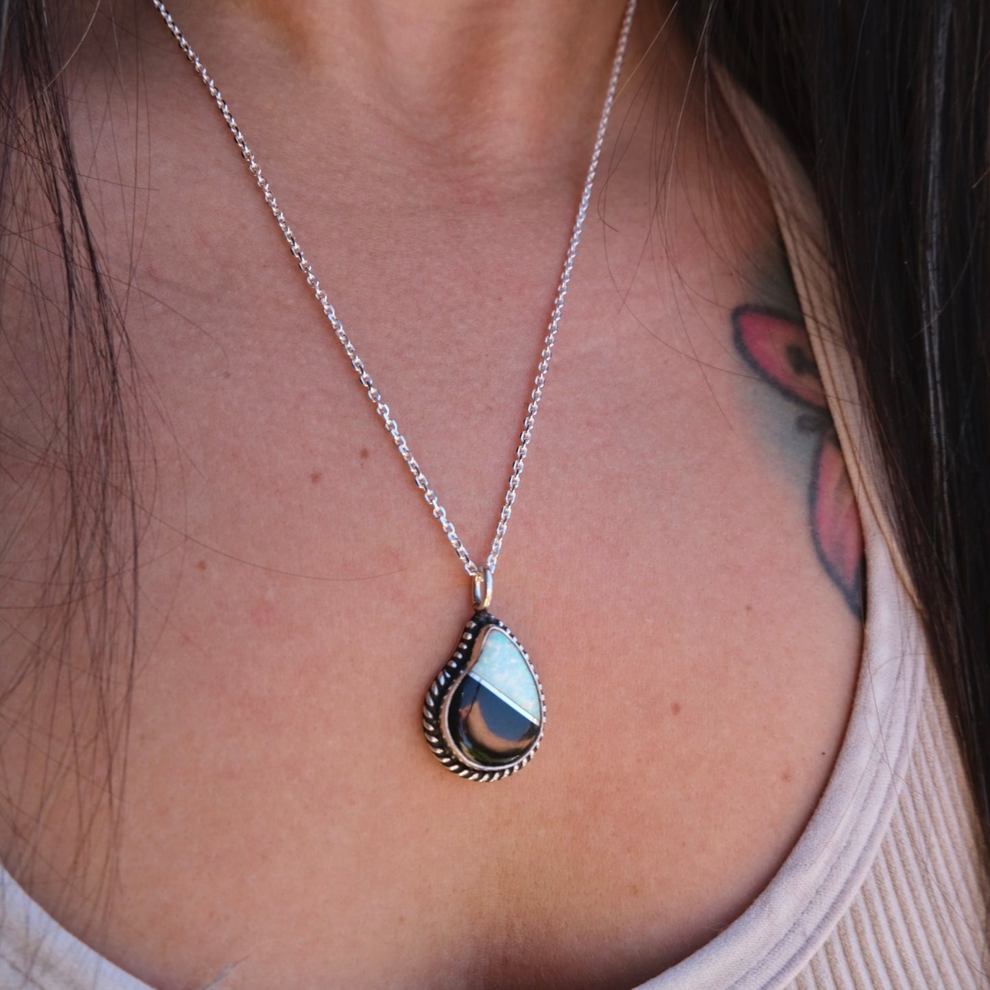 Onyx/Opal Necklace