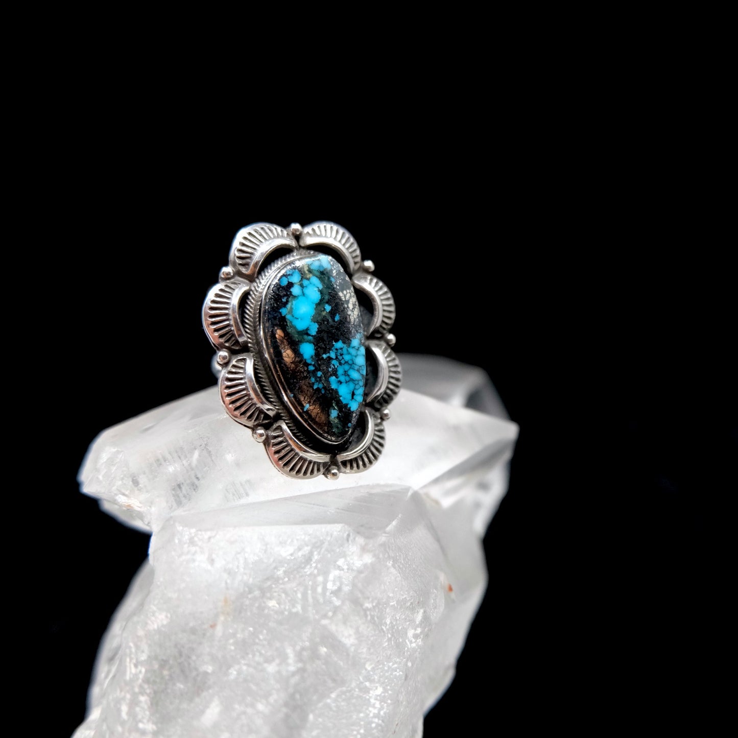 Kingman Turquoise Statement Ring {8}
