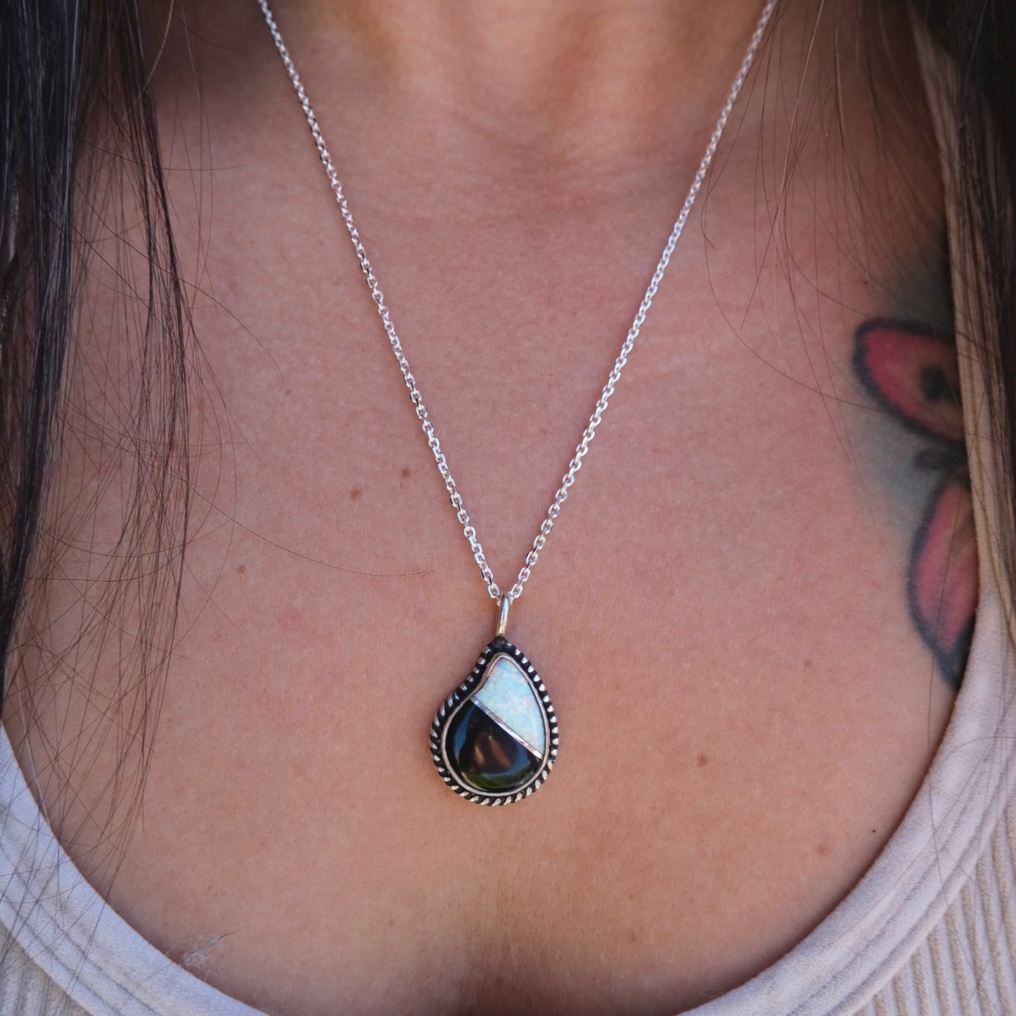 Onyx/Opal Necklace