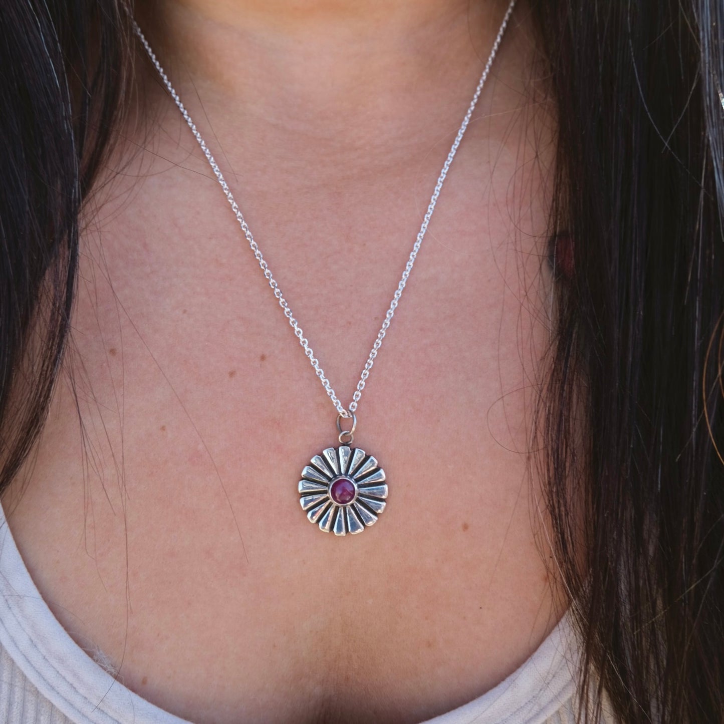 Mini Ruby Sun Medallion