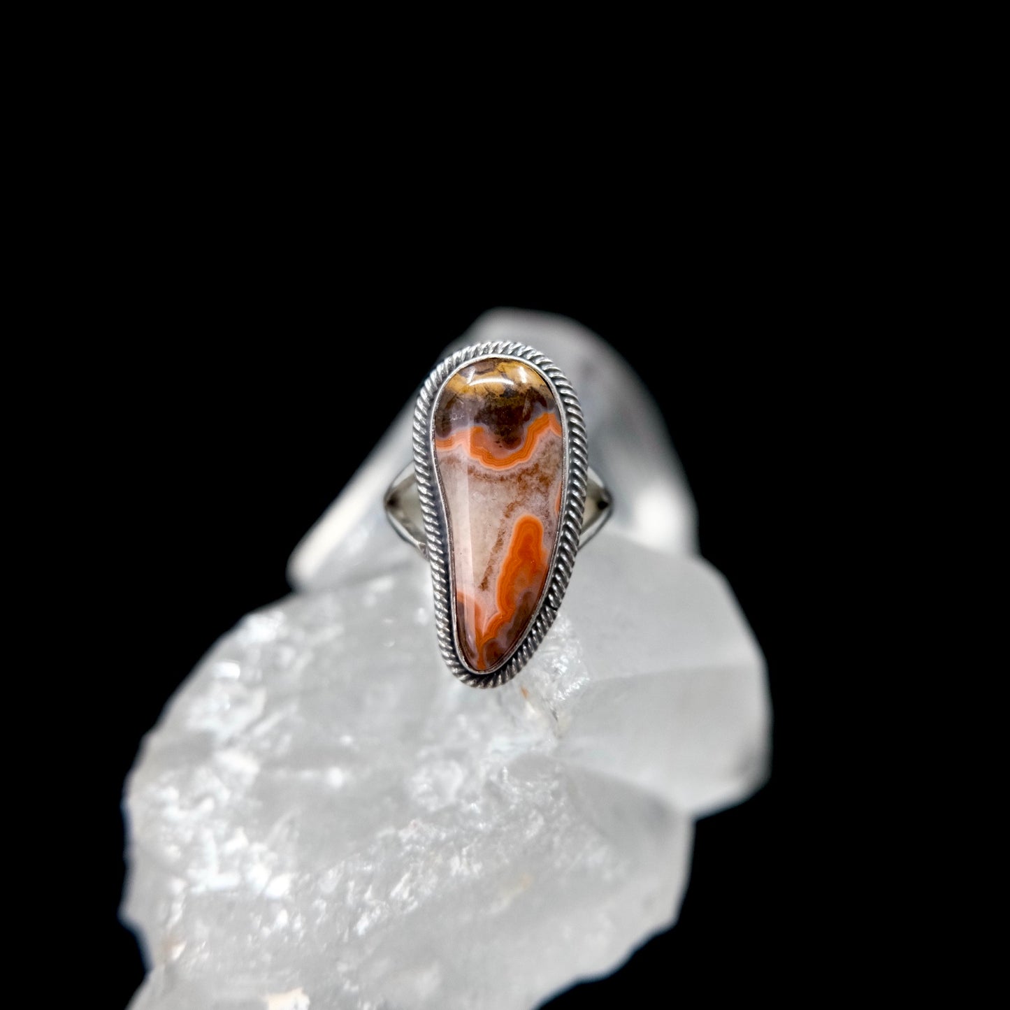 Moroccan Seam Agate Ring {8.5}