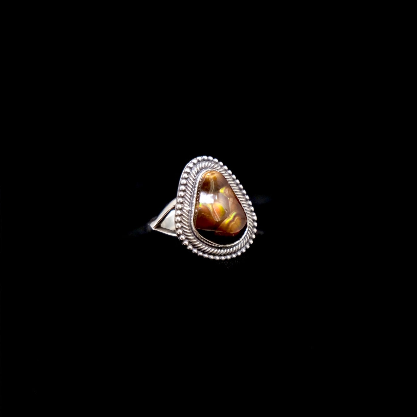 Mexican Fire Agate Ring {6}