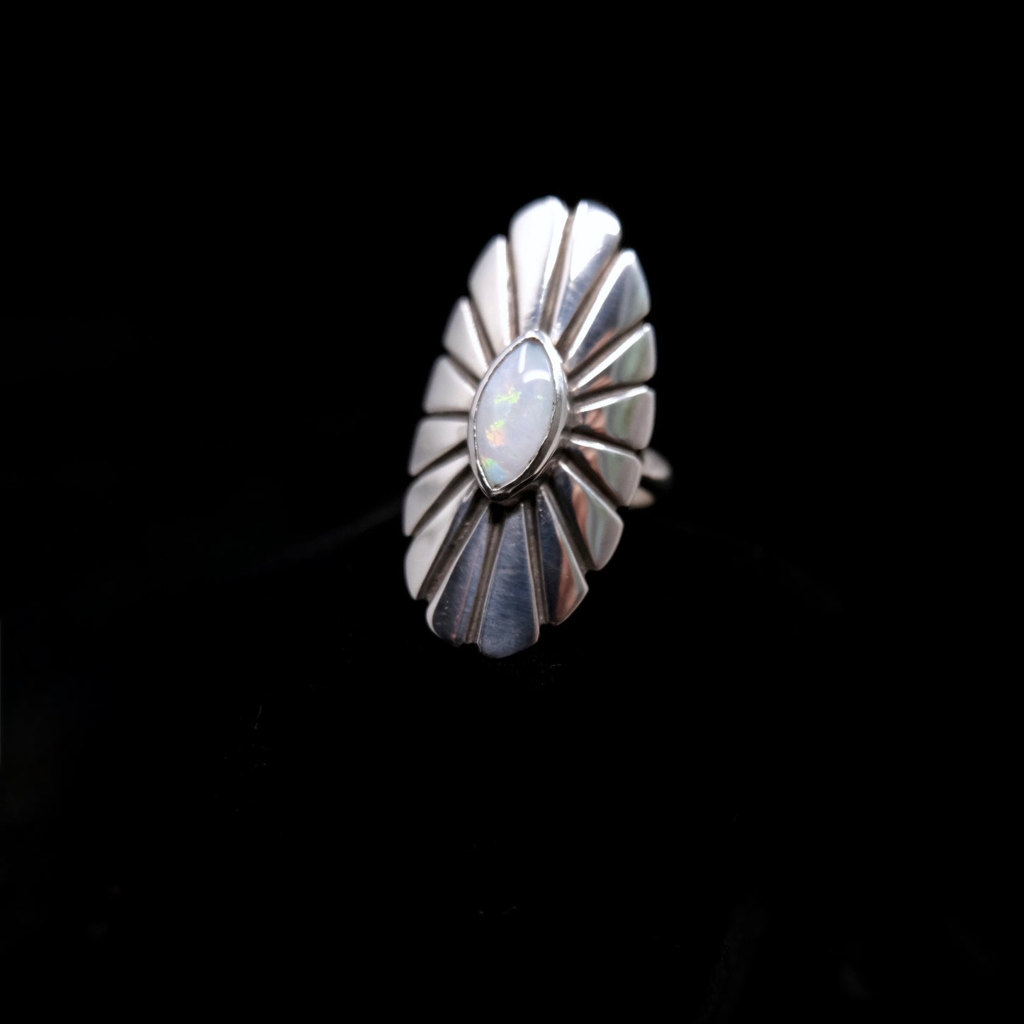 Australian Opal Concho Ring {8}