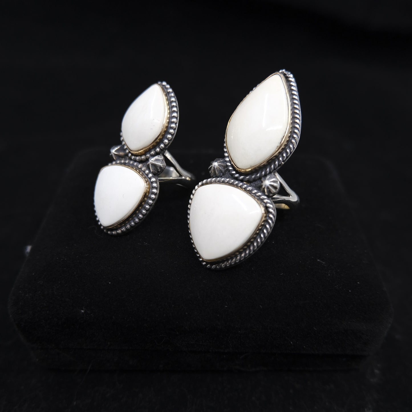 Ivory Creek Variscite Two Stone Statement Rings