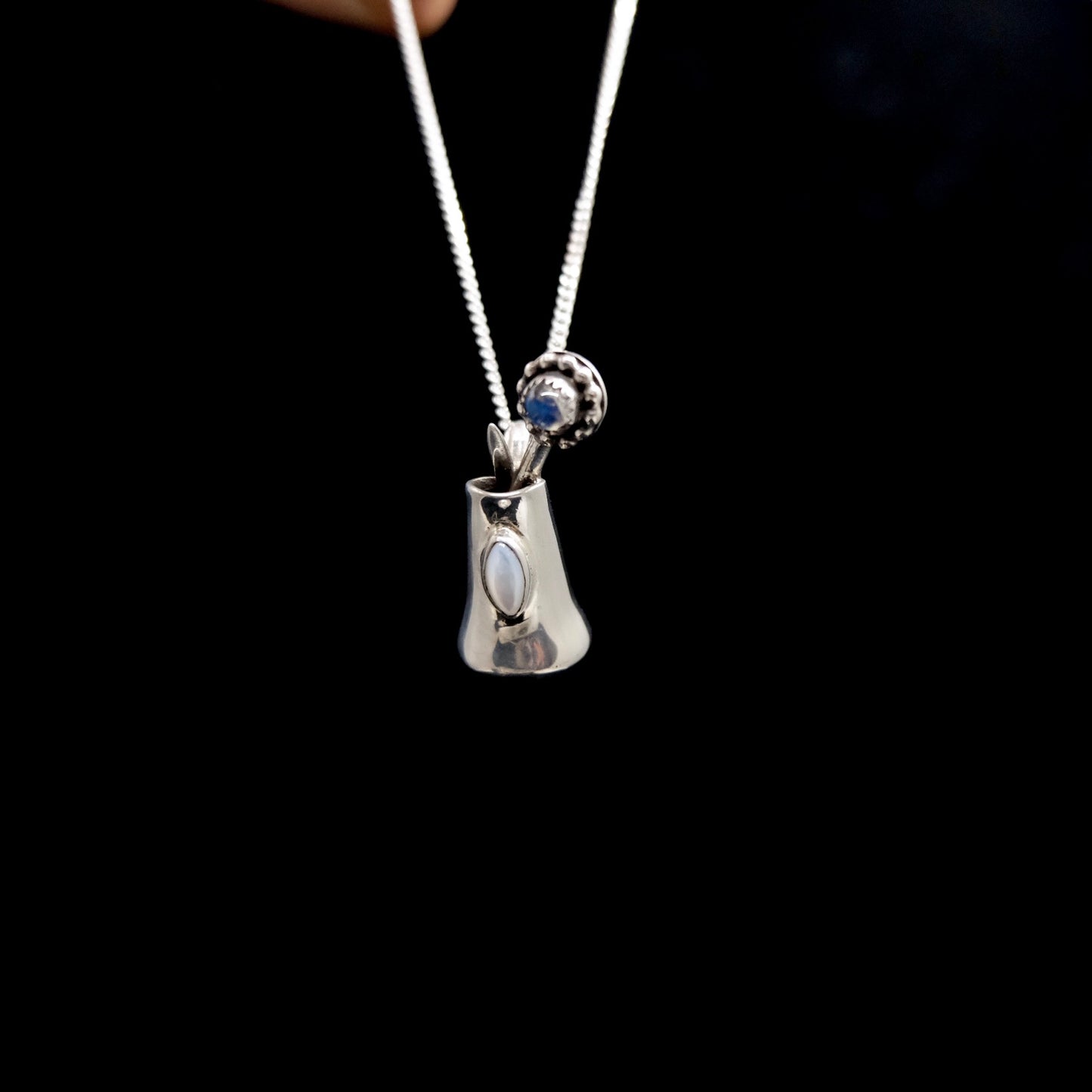 Pitcher and Flower Necklace