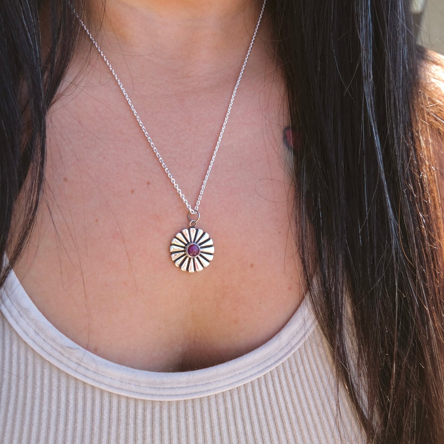 Mini Ruby Sun Medallion