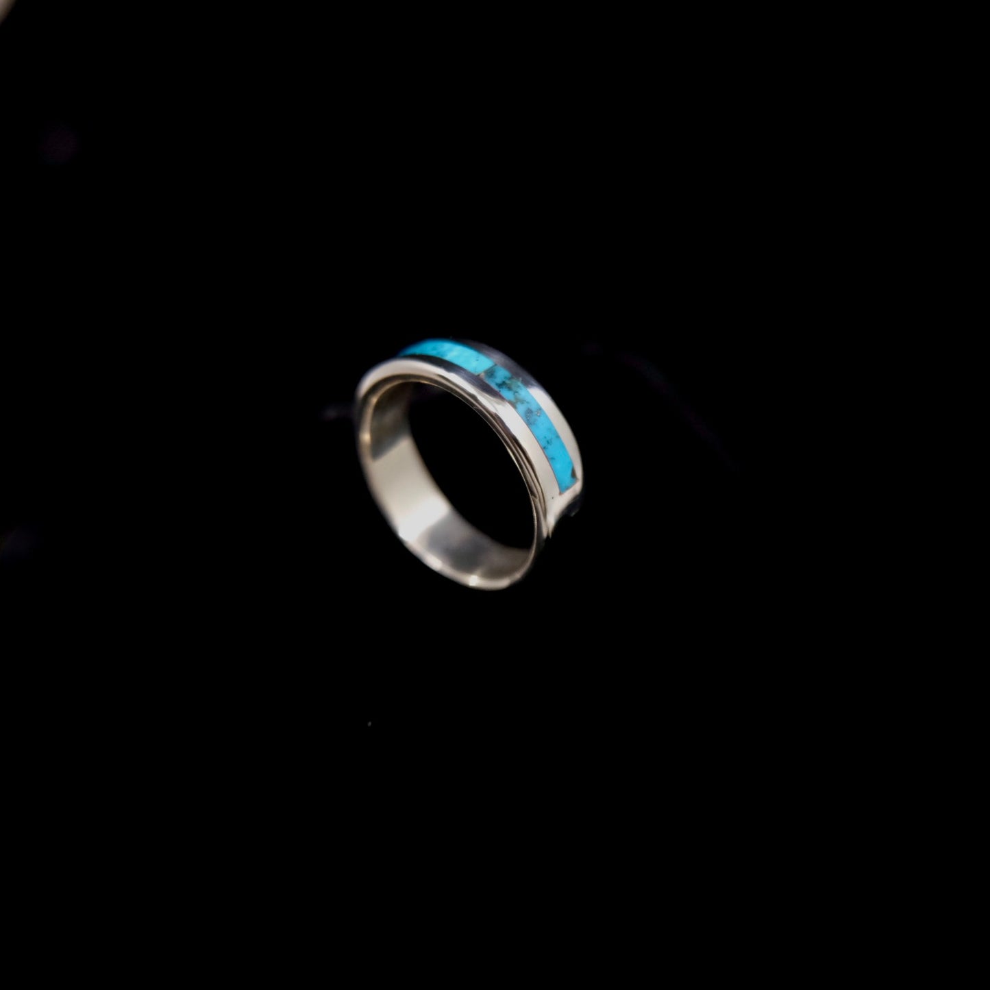 Kingman Turquoise Inlay Ring {6.5}