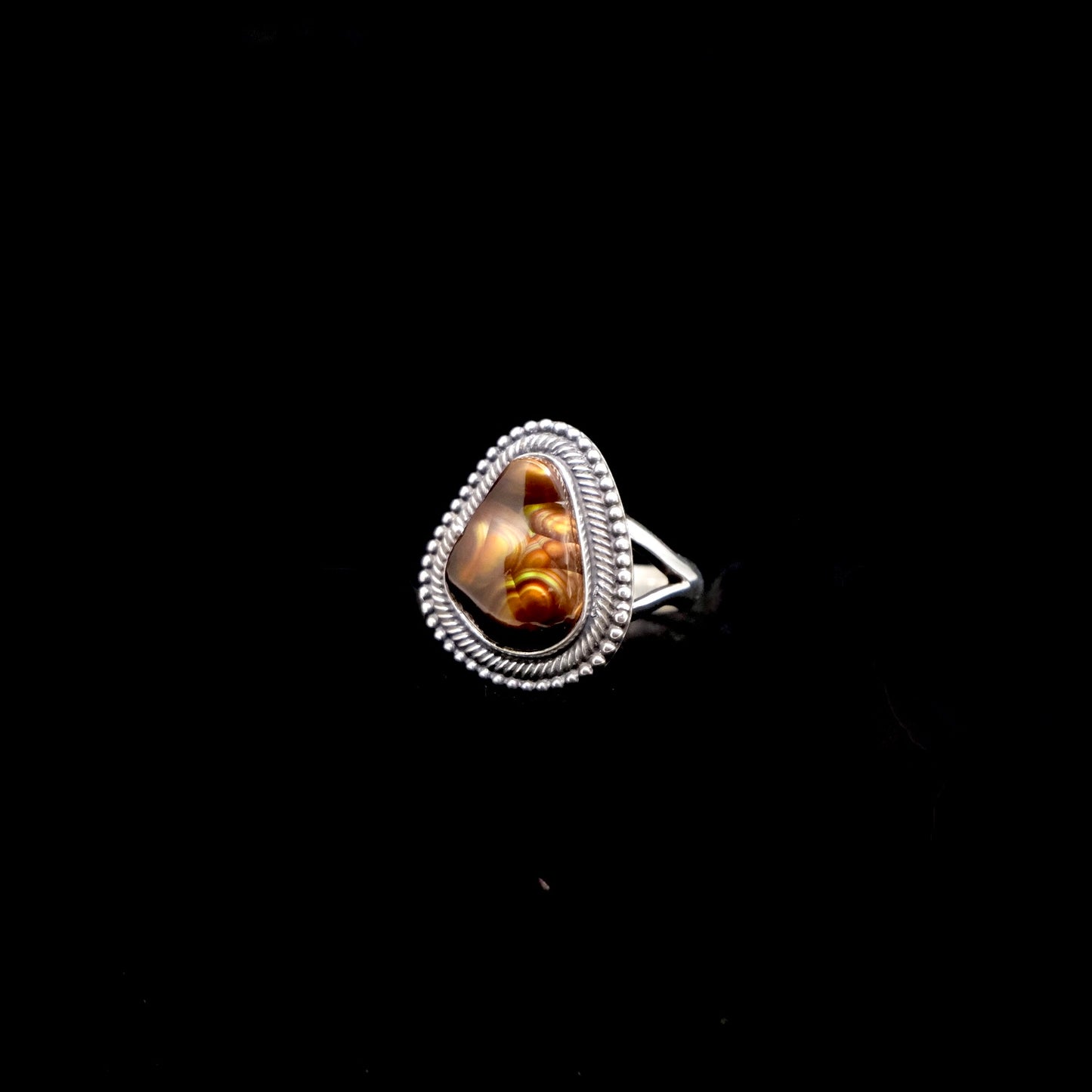 Mexican Fire Agate Ring {6}