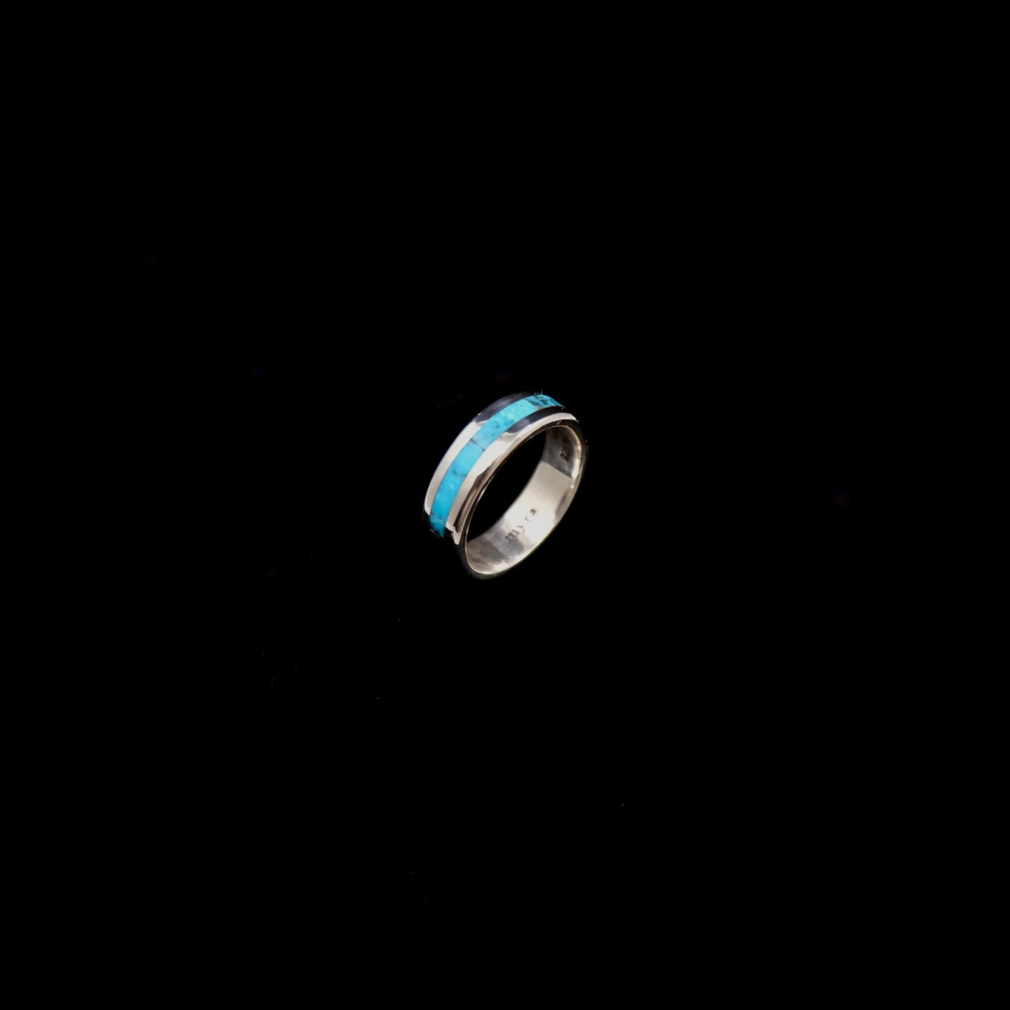 Kingman Turquoise Inlay Ring {6.5}