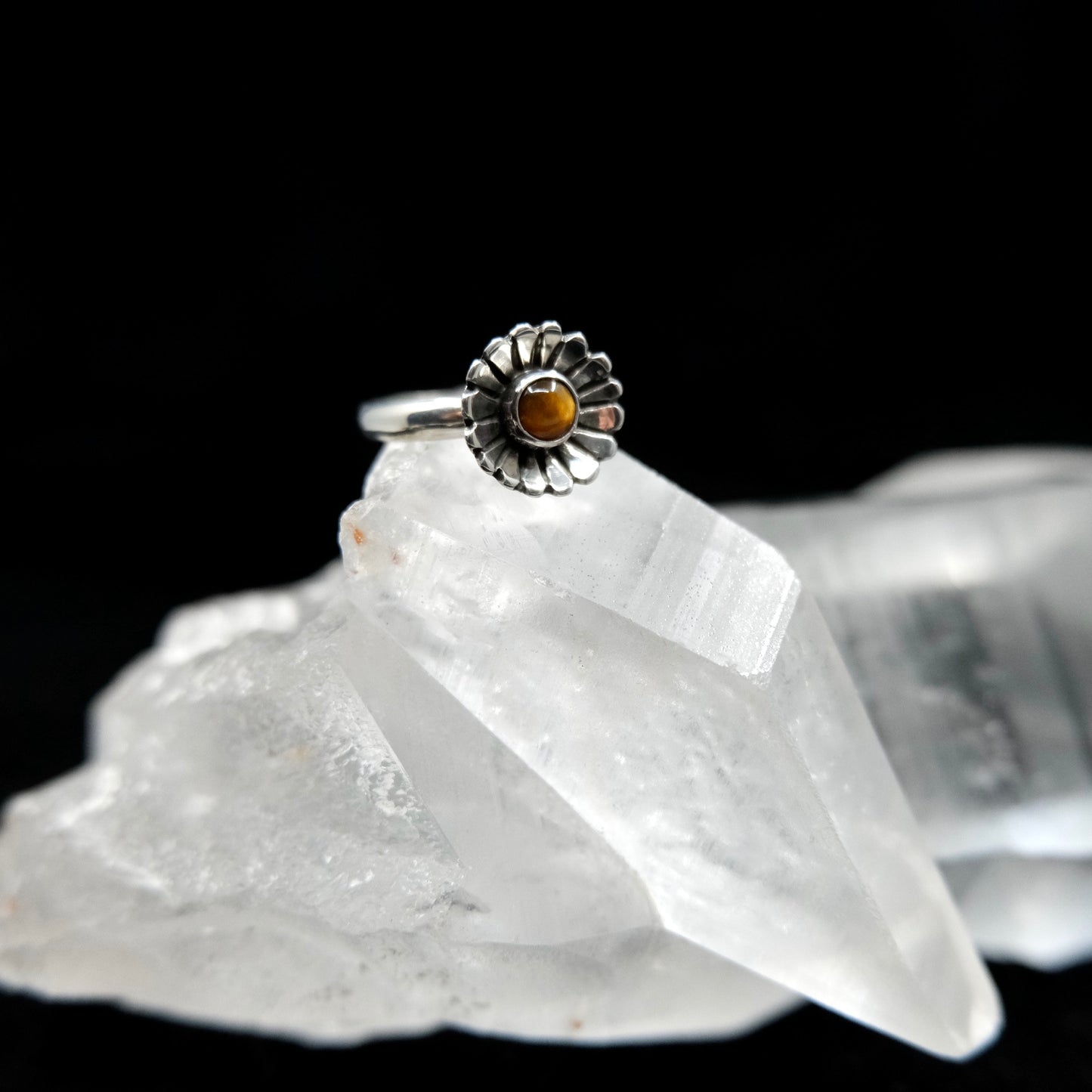 Mini Daisy Ring with Tiger's Eye {7}