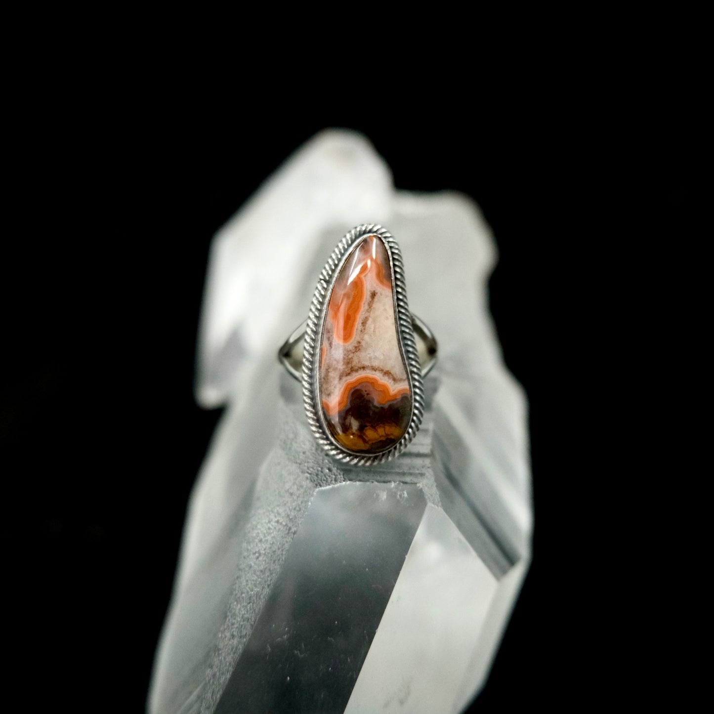 Moroccan Seam Agate Ring {8.5}