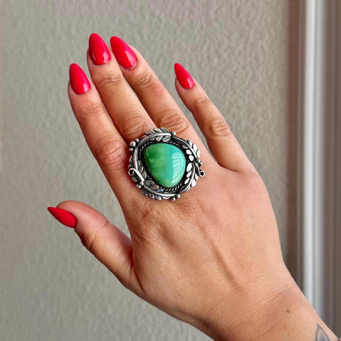Custom Hardy Pit Statement Leaf Ring {8}