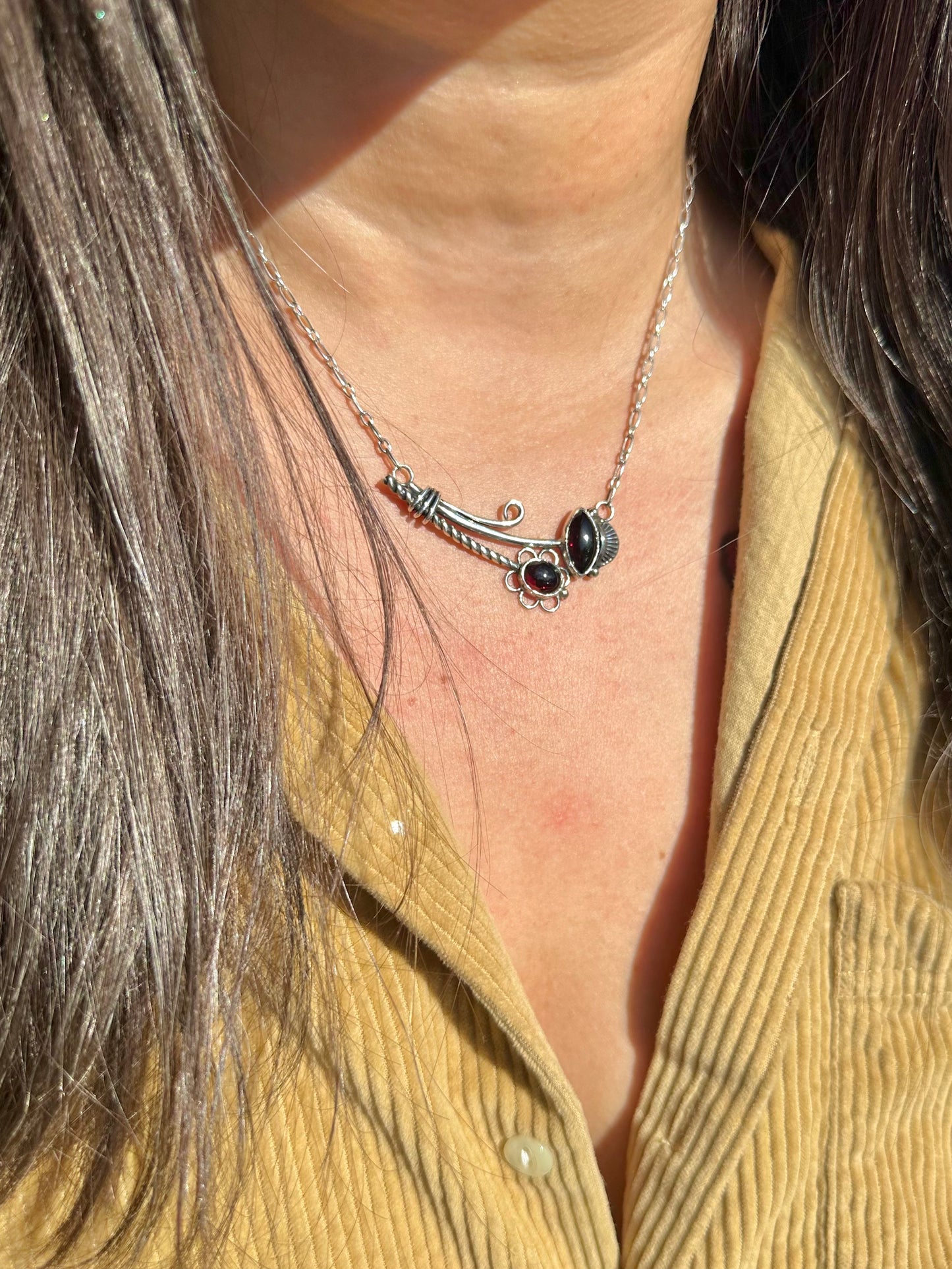 Garnet Bouquet Necklace