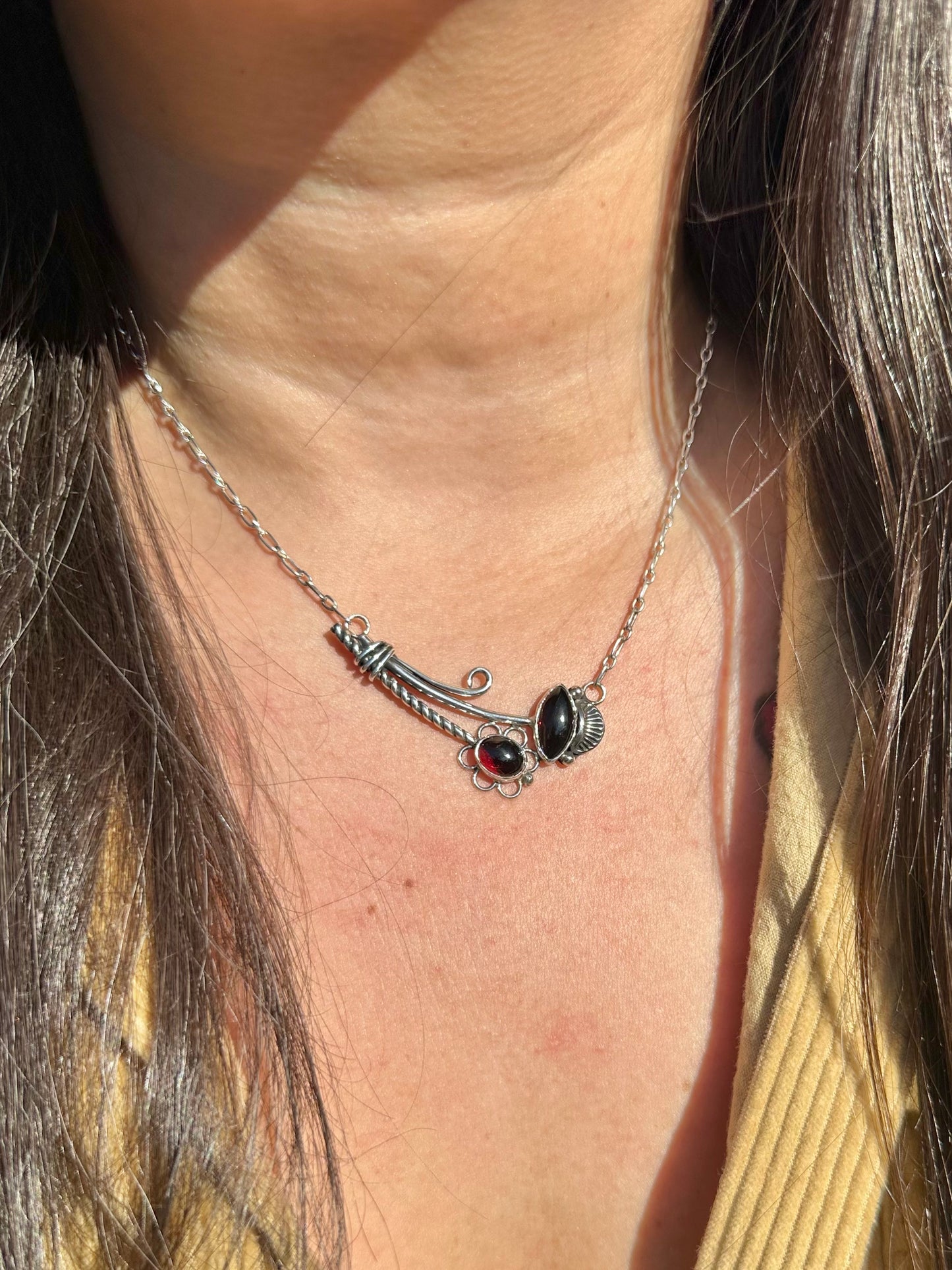 Garnet Bouquet Necklace