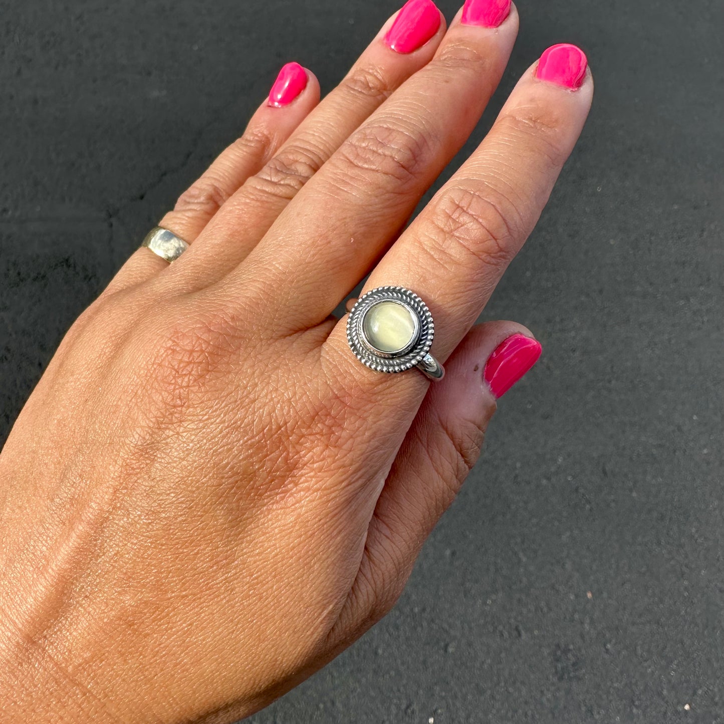 Grey Moonstone Ring {8.5}