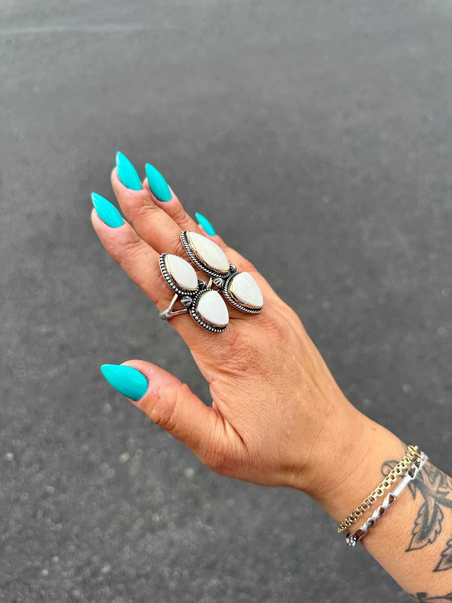 Ivory Creek Variscite Two Stone Statement Rings