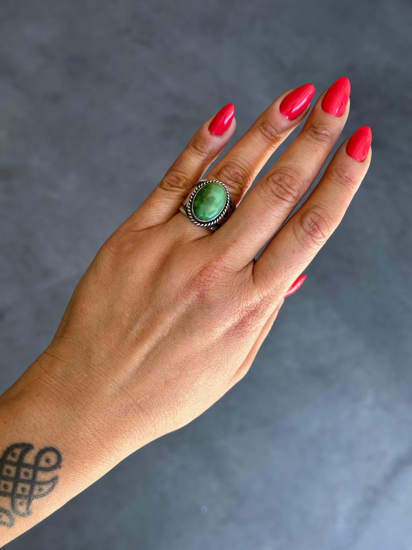 Hardy Pit Turquoise Cigar Ring {8}