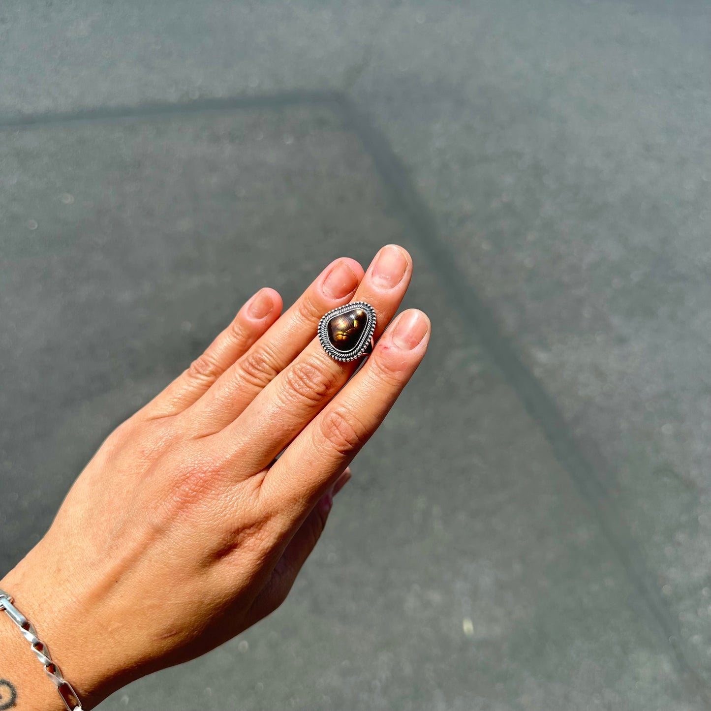 Mexican Fire Agate Ring {6}
