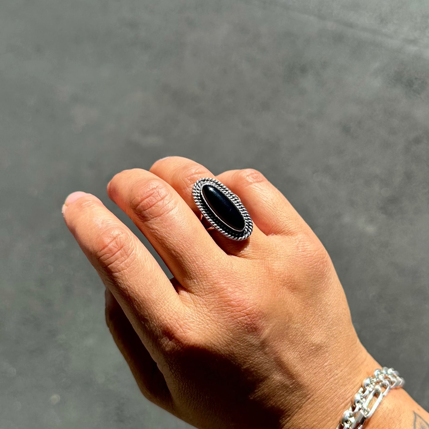 Onyx Double Braid Ring {8.25}