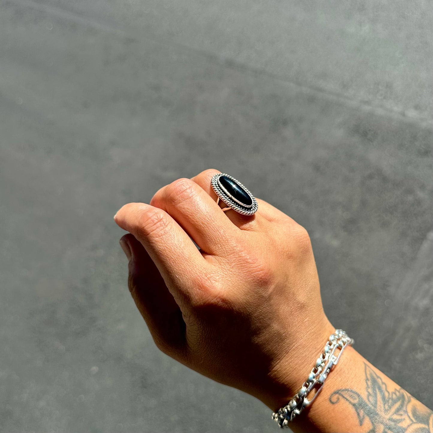 Onyx Double Braid Ring {8.25}