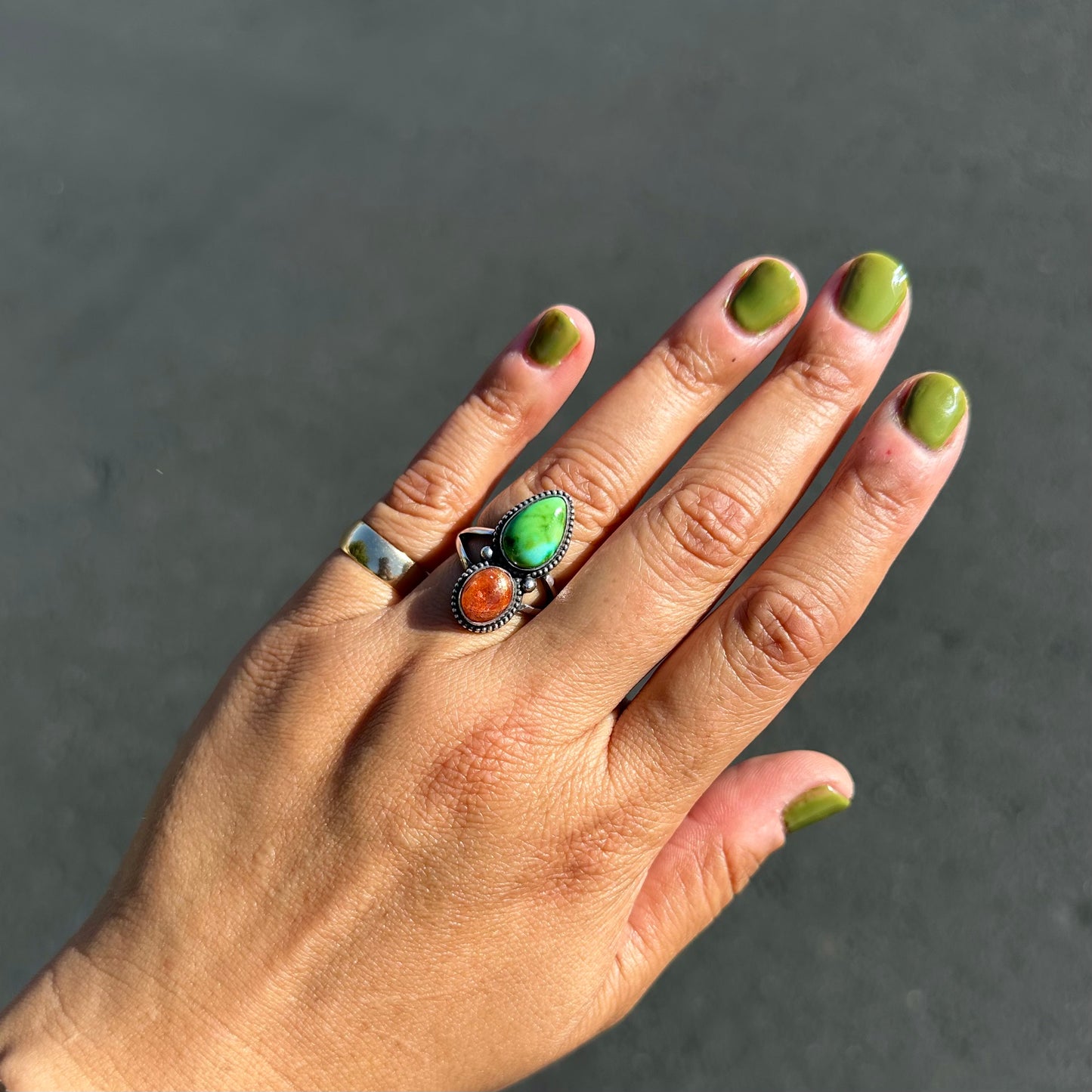 Sonoran Gold and Sunstone Ring {7}