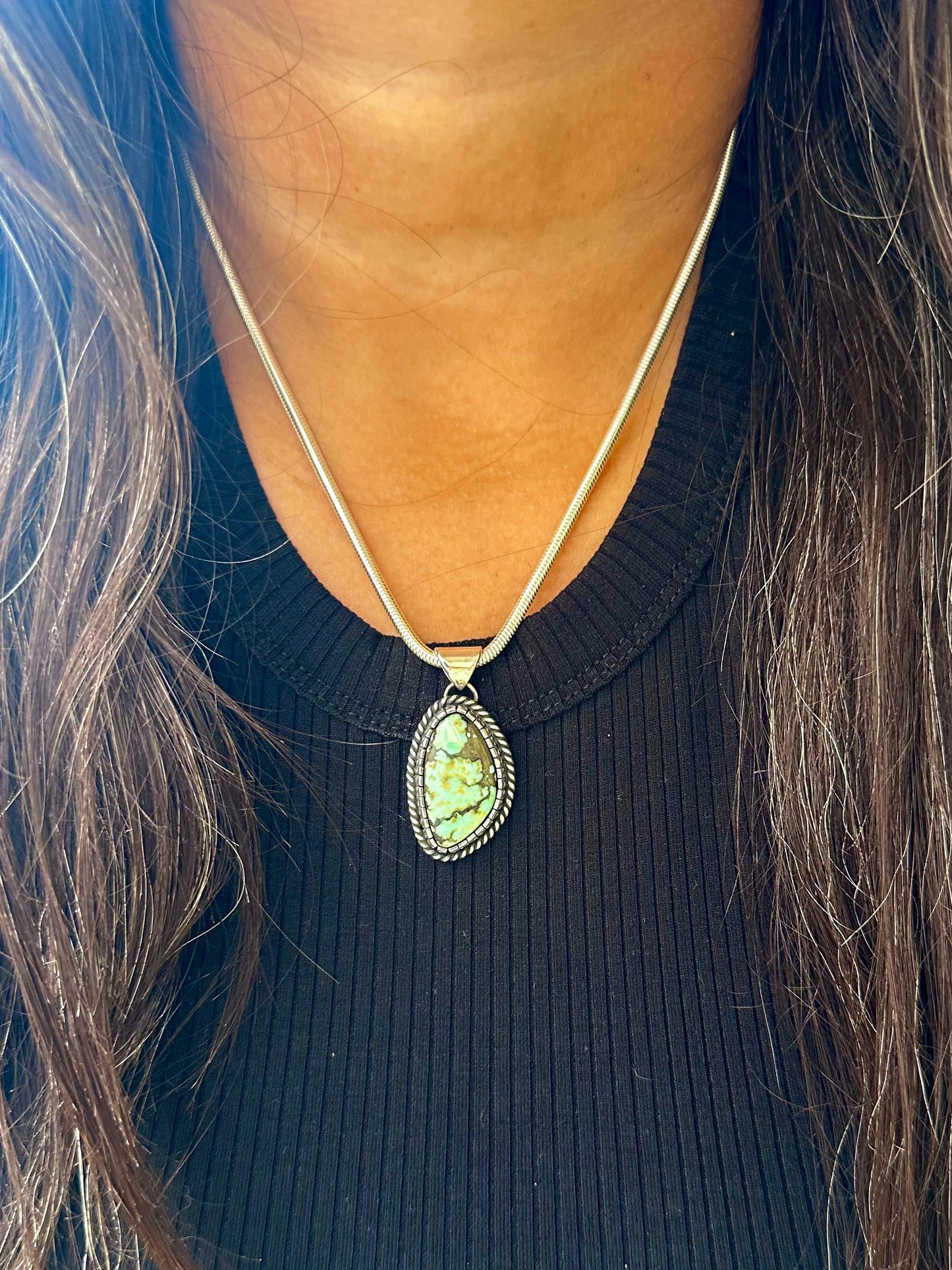 Castellated Variscite Necklace
