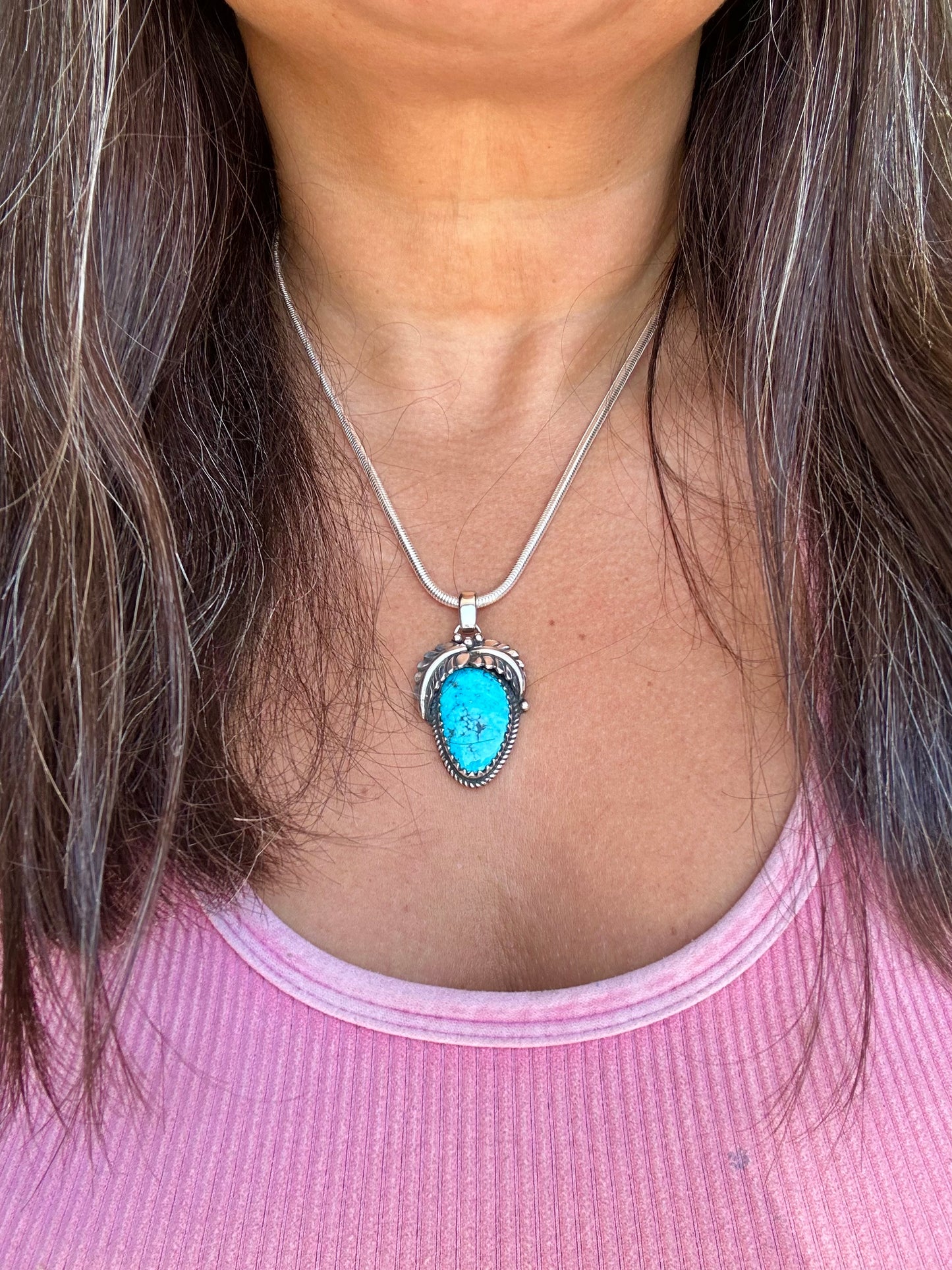 Turquoise Bloom Pendant Necklace