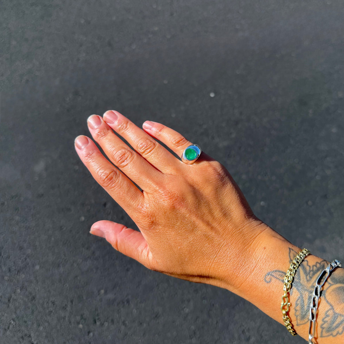 Stone Mountain Freeform Signet Ring {5.5}