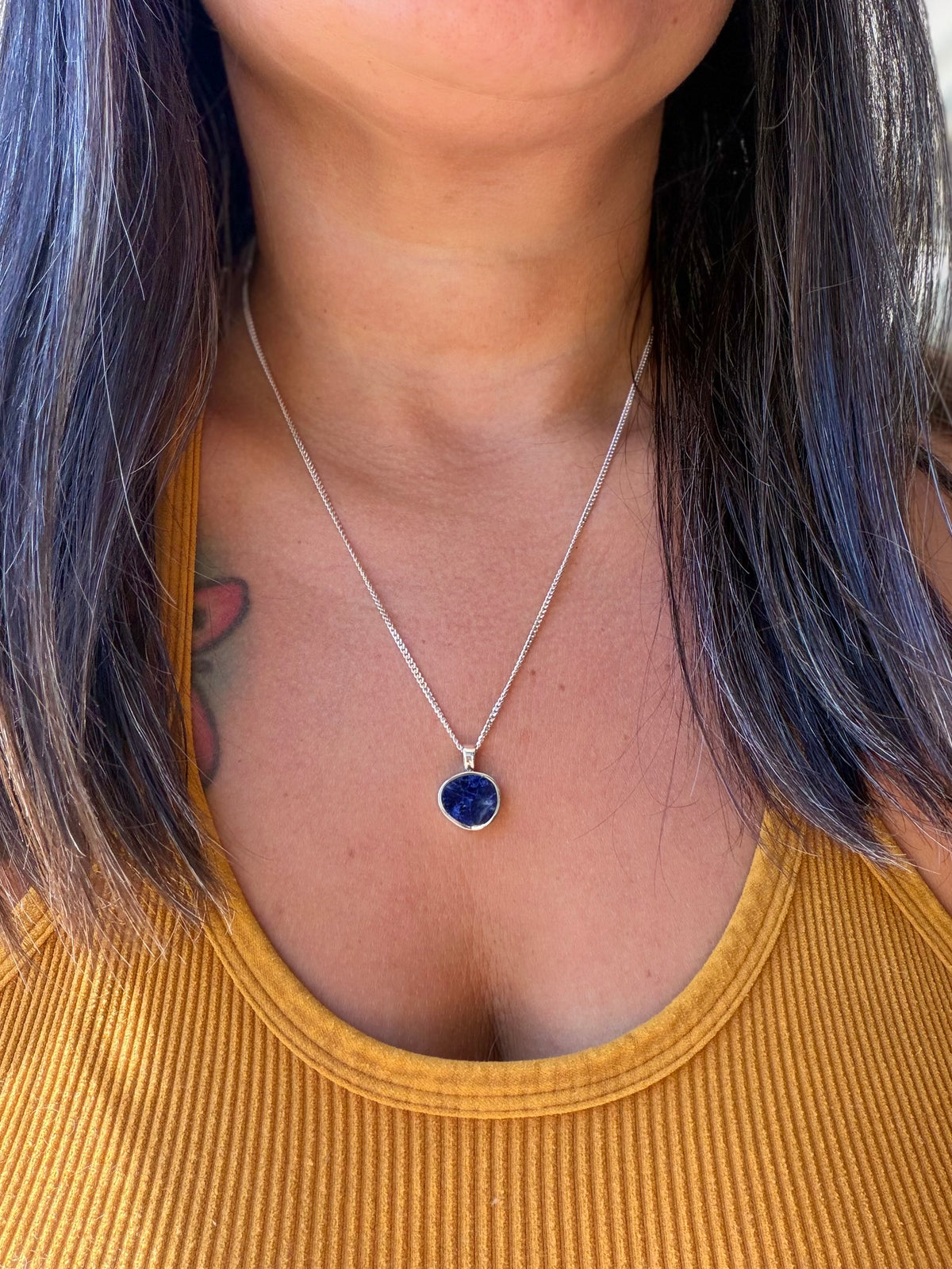 Sodalite Inlay Pendant Necklace