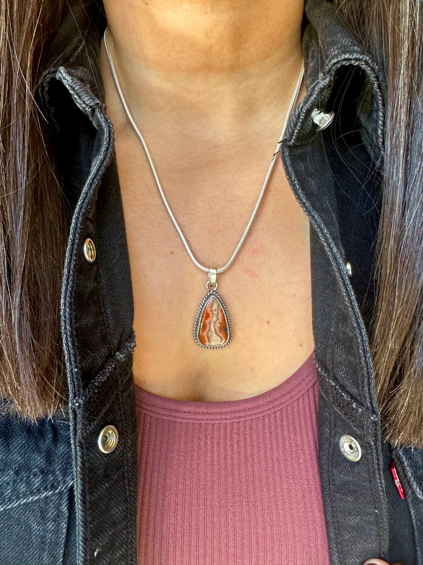Moroccan Seam Agate Necklace