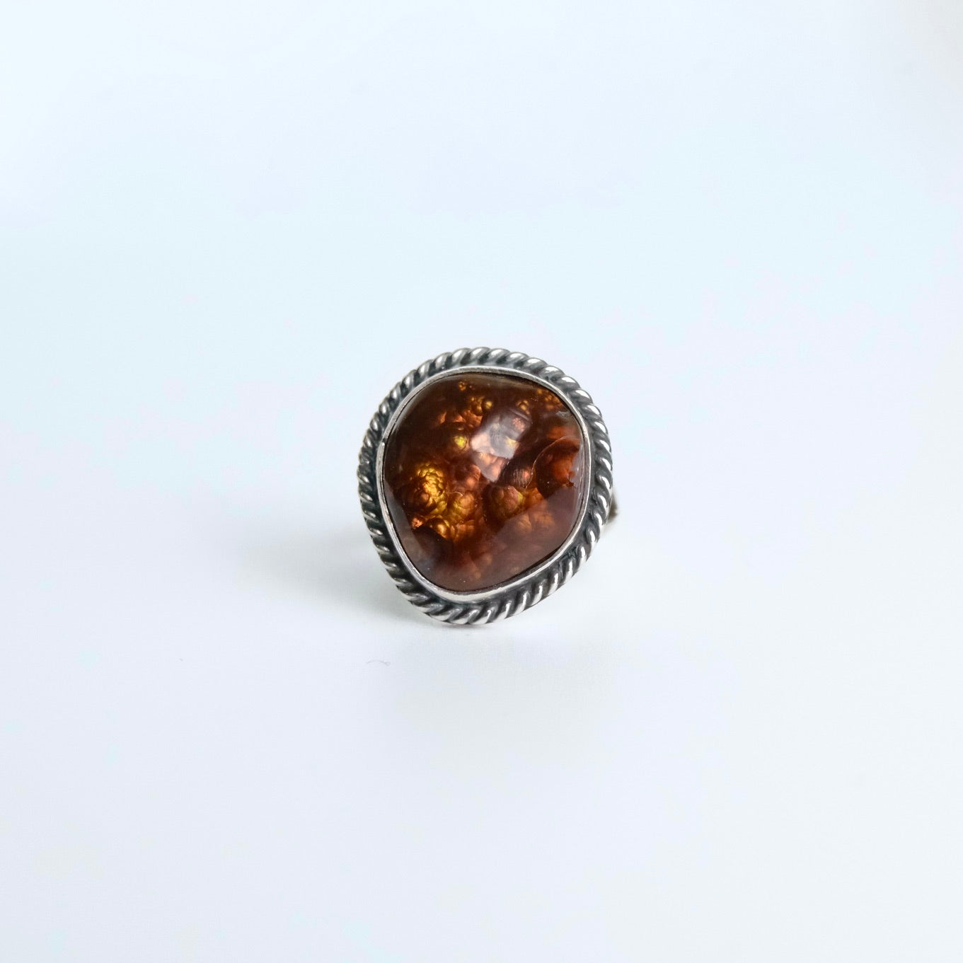 Mexican Fire Agate Ring {7}