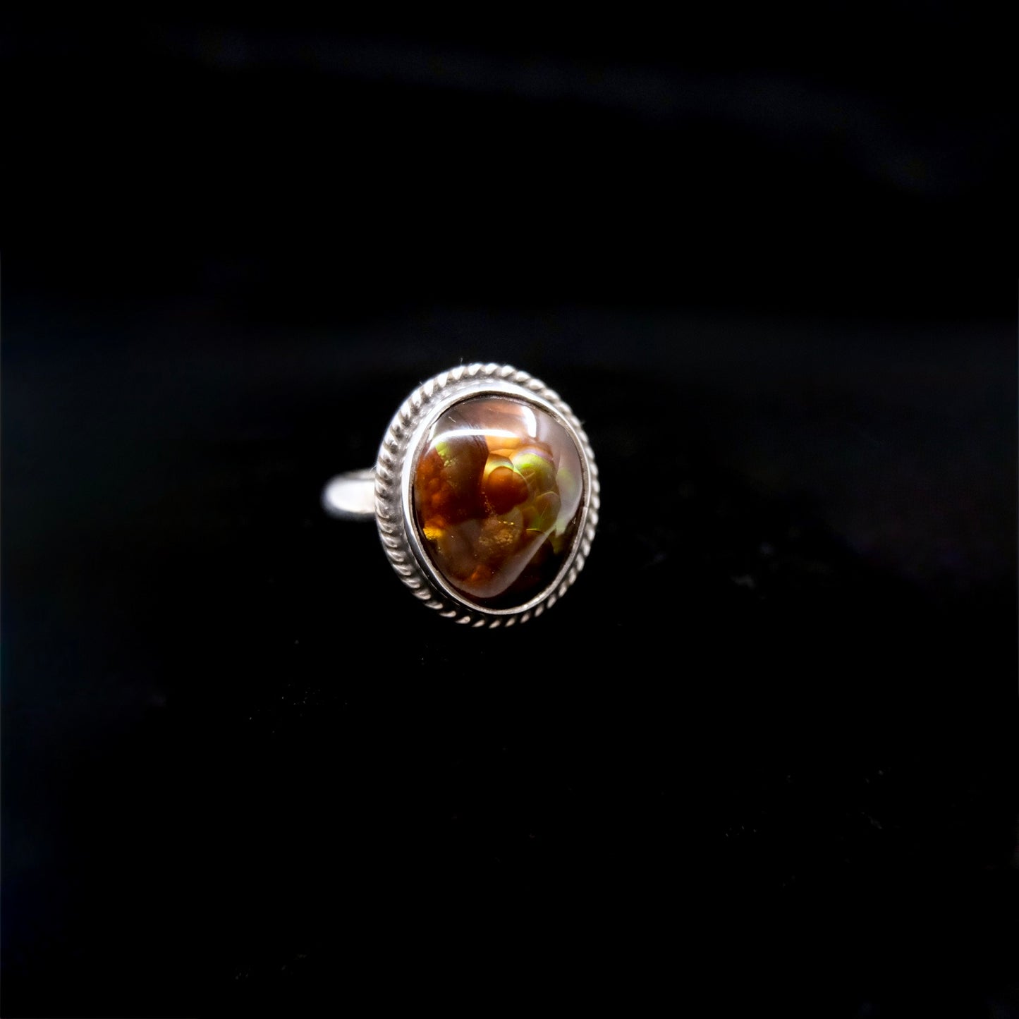 Mexican Fire Agate Ring {8}