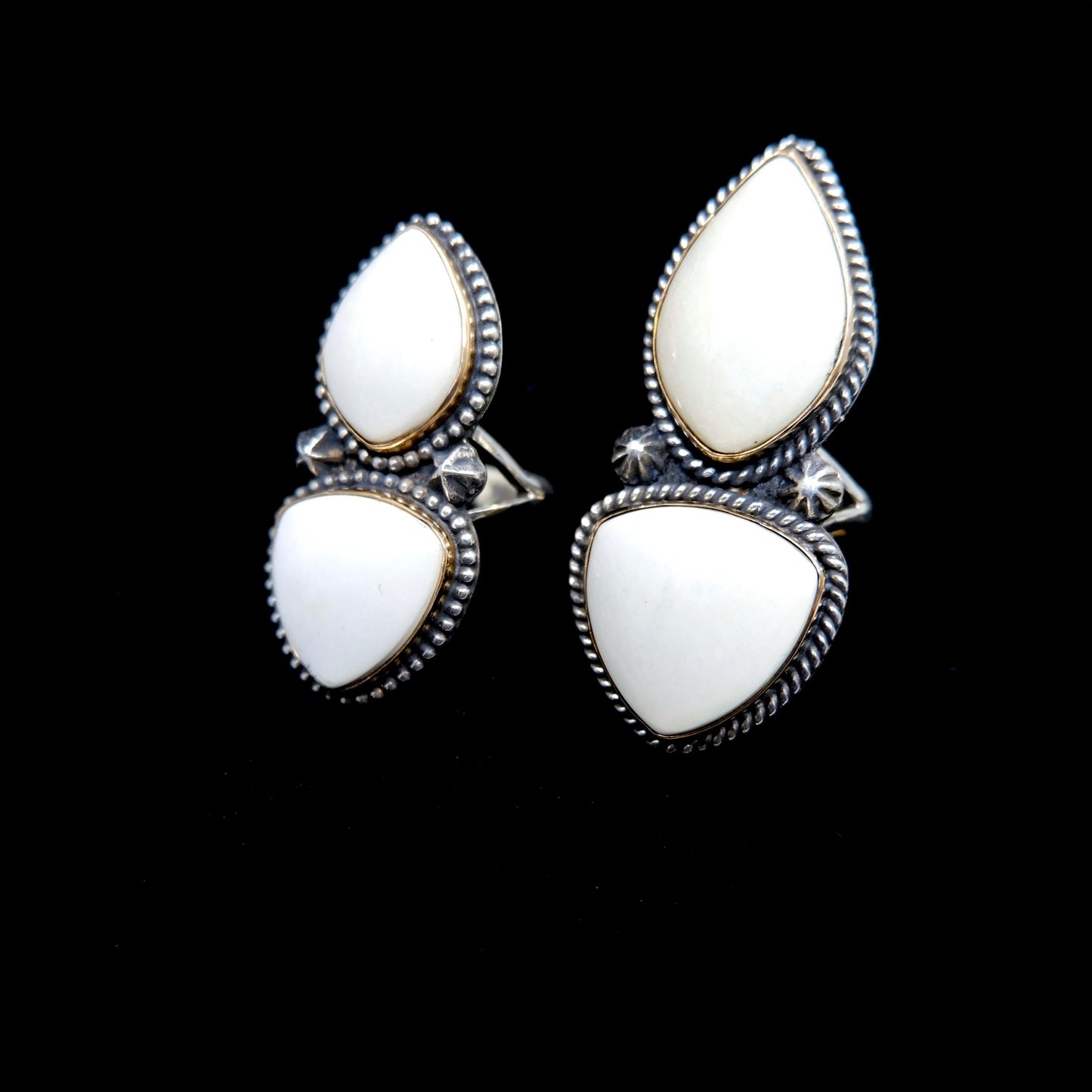 Ivory Creek Variscite Two Stone Statement Rings