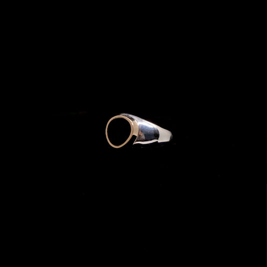 Onyx Free Form Signet Ring with 14k Gold {7}