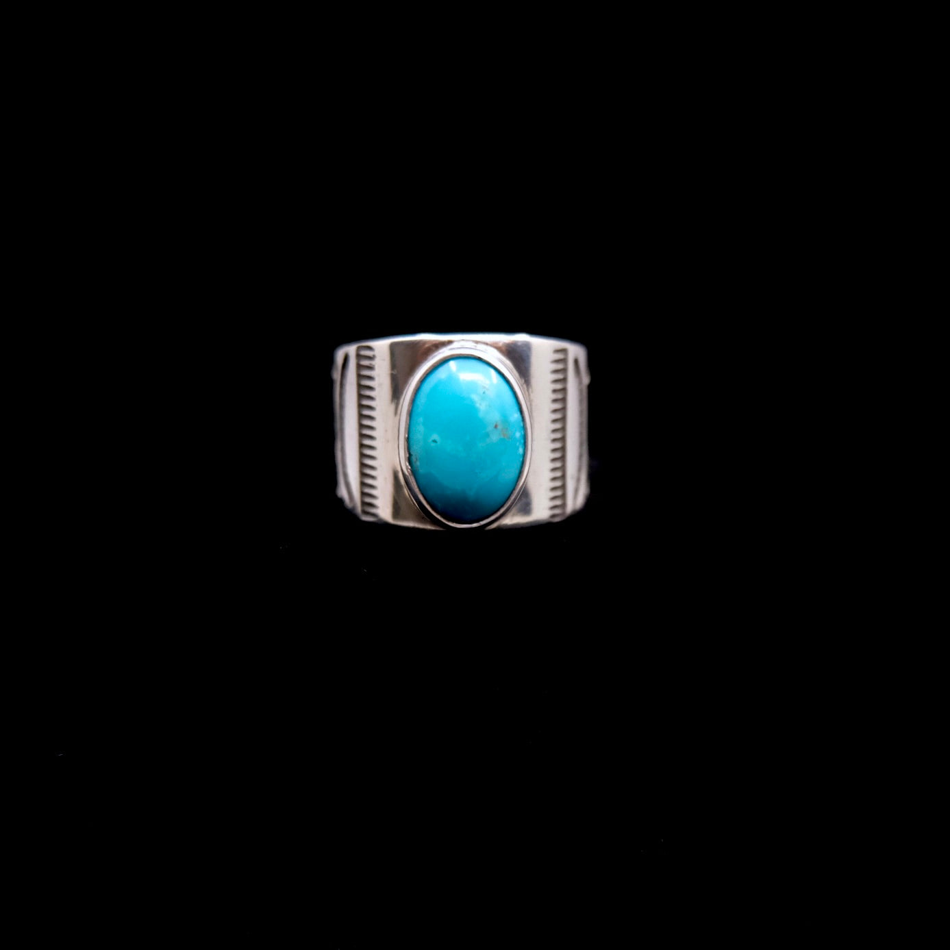 Kingman Turquoise Cigar Ring {9.5}