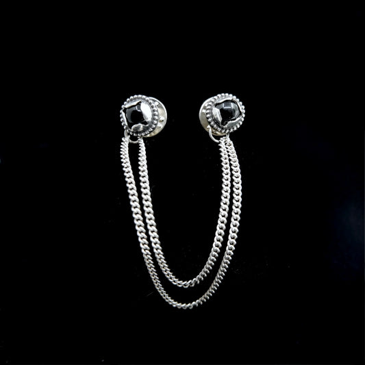Onyx Collar Pins