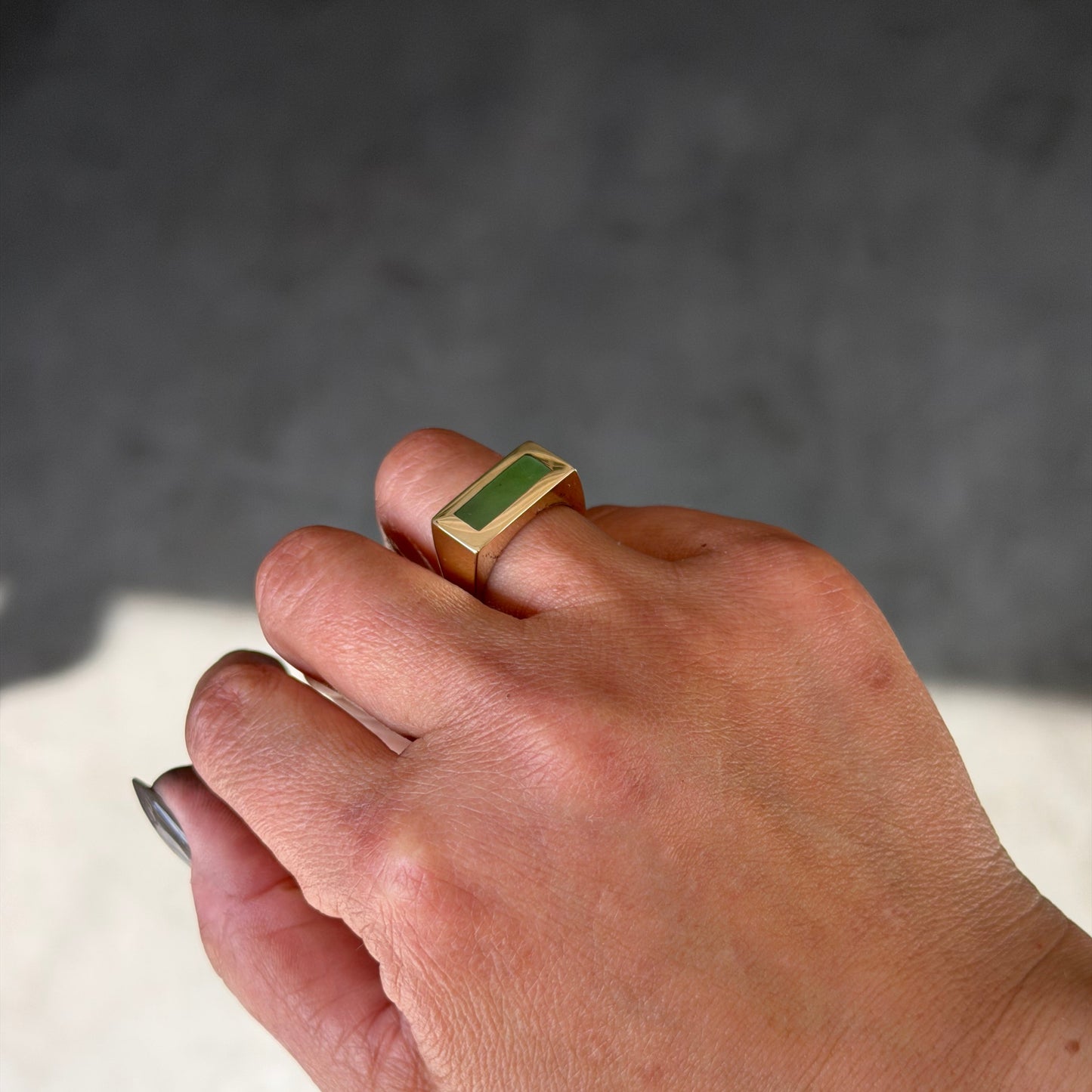 14k Gold Rectangle Signet