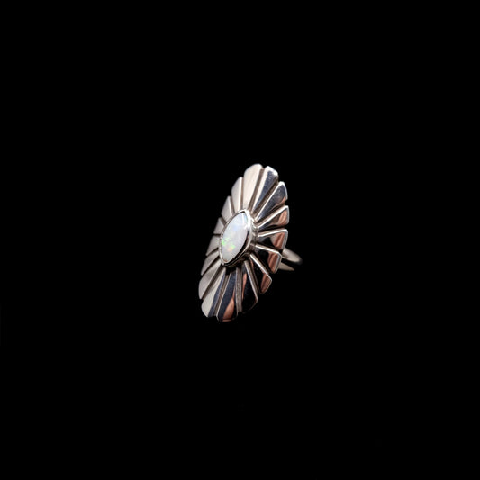 Australian Opal Concho Ring {8}