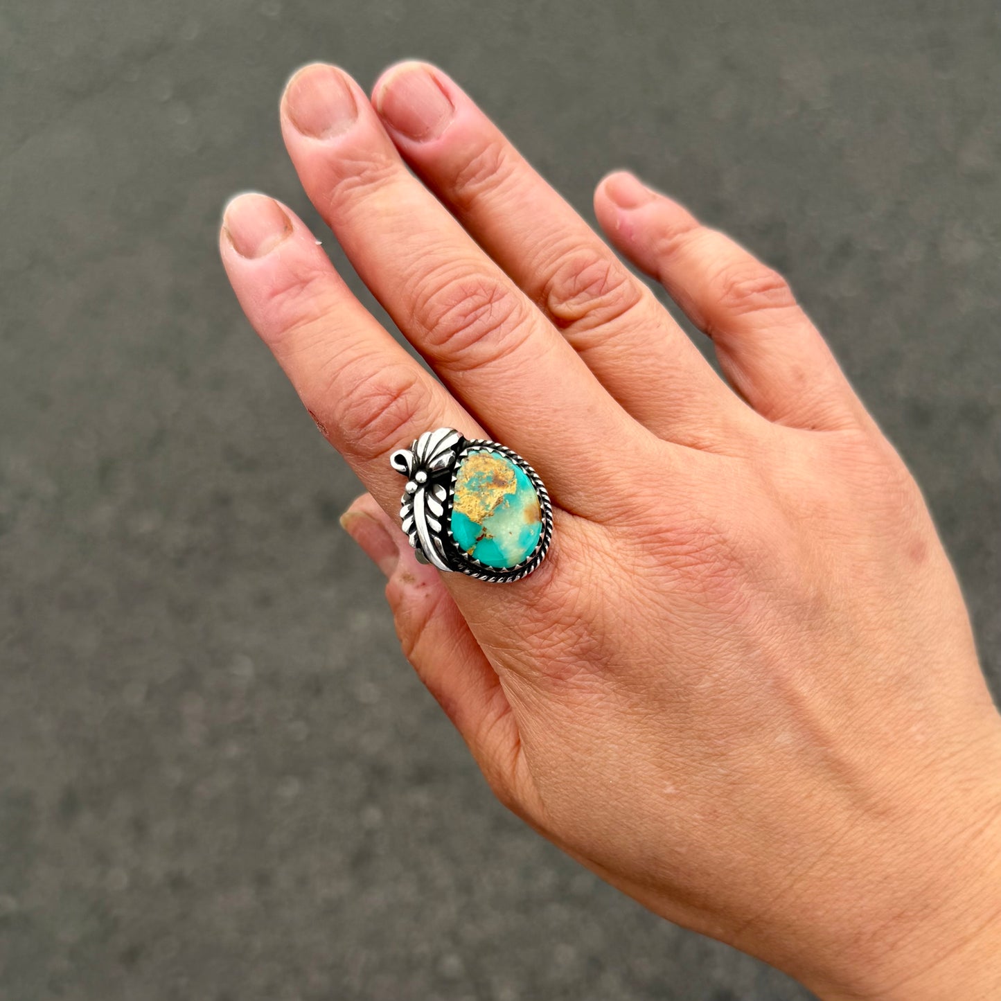 Stone Mountain Turquoise Bloom Ring {7.5}