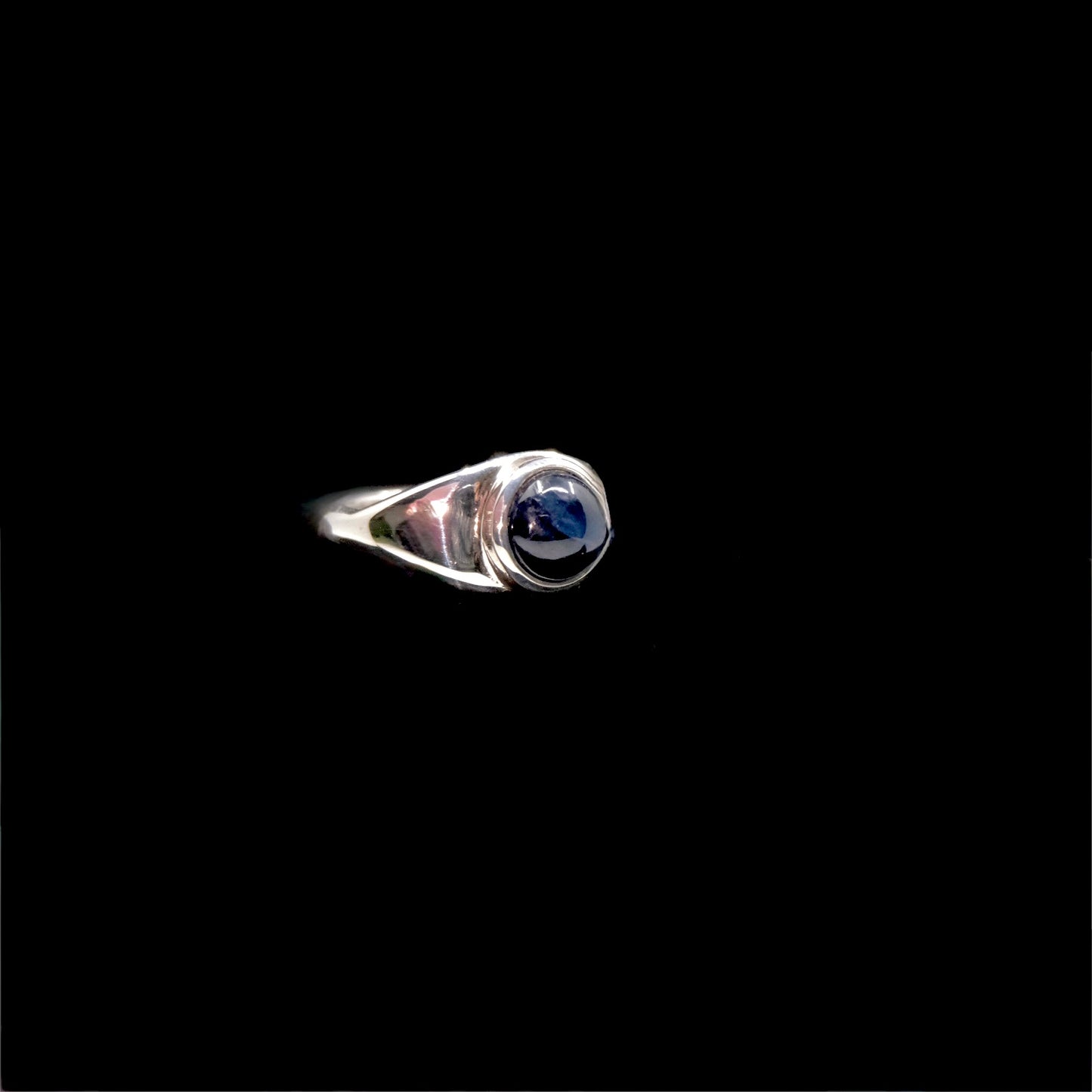 Blue Sapphire Signet Ring {8}