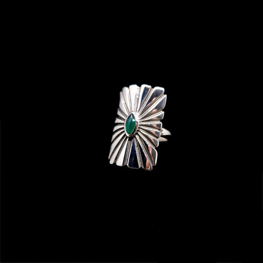 Green Onyx Concho Ring V.2 {8}