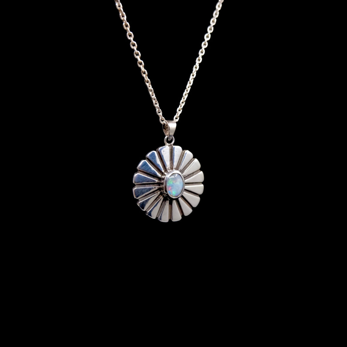 Australian Opal Mini Sun Medallion Necklace
