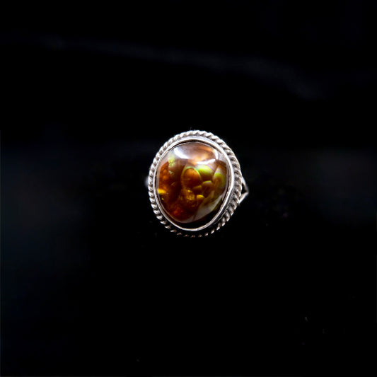 Mexican Fire Agate Ring {8}