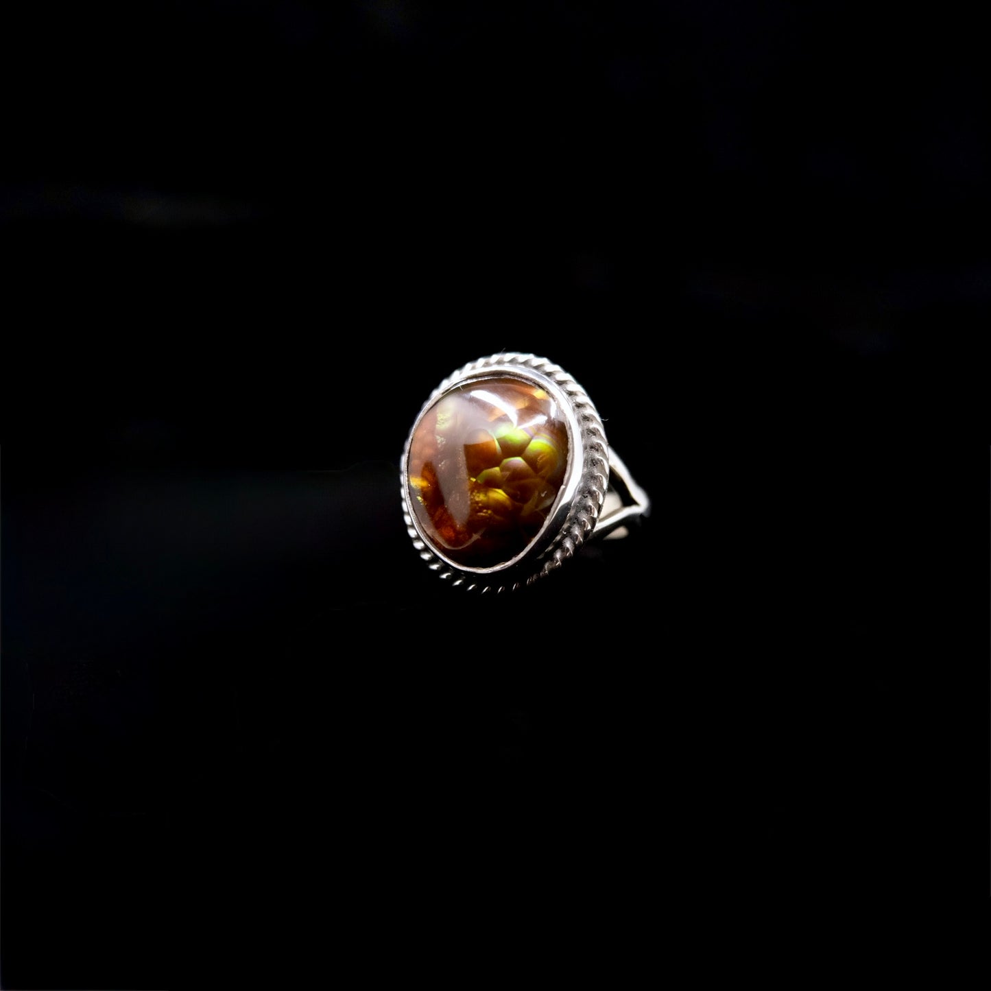 Mexican Fire Agate Ring {8}