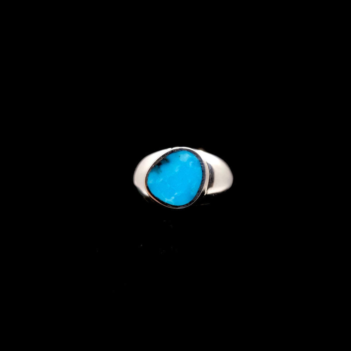 Kingman Turquoise Freeform Signet Ring {7}